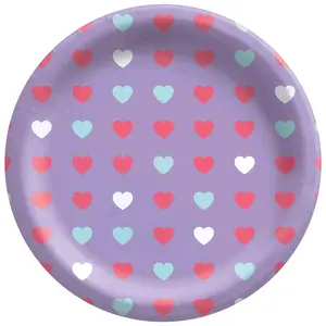 Valentine's Day Lovely Hearts Paper Plates - 6.75"