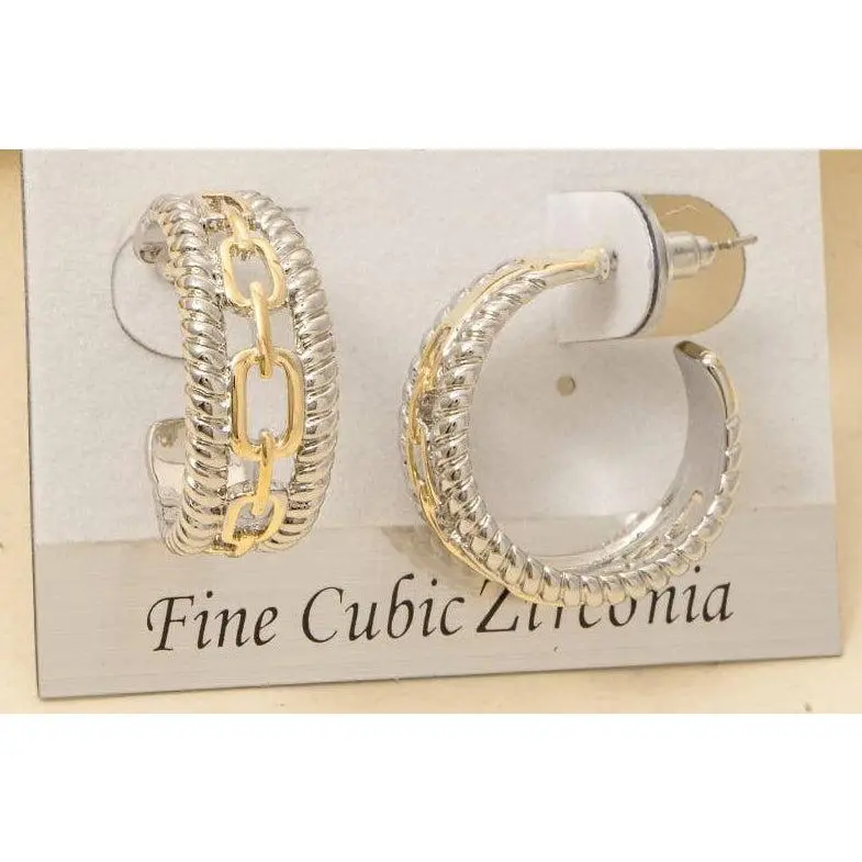 Layered Chain Hoop Earrings