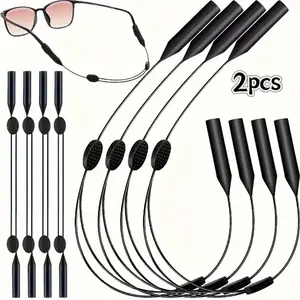 Adjustable Non-Slip Eyewear Straps Set, Universal Glasses Retainer, Suitable for Sports Goggles, Unisex, 2-Piece Kit