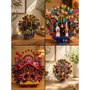 Árbol De La Vida From Metepec Made Of Clay Handmade Tree Of Life Home Decor  9” Tall