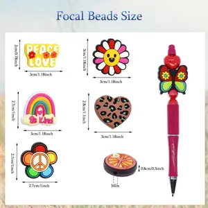New Silicone Focals for Your Craft DIY - Peace Love, Rainbow, Butterfly, and More - Focal Beads Size 3mm/1.18inch