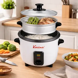 Mini Rice Cooker 3 Cup, Compact Electric Rice Cooker with Steamer, One-Touch Cooking, Nonstick Inner Pot, Fast Cook & Keep Warm