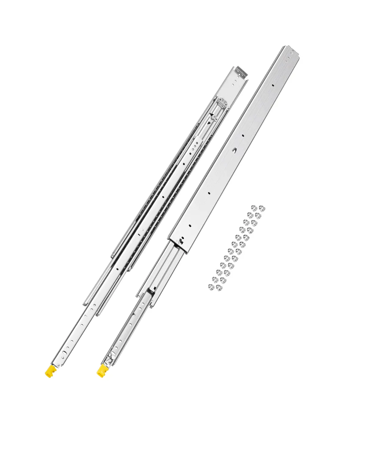 【summerfinds】VEVOR 1 Pair Full Extension Drawer Slides 18 20 22 28 30 32 36 38 40 44 48 52 56 60 in, 500 lbs Load Capacity Locking Drawer Slides, Ball Bearing with Lock Side Mount Drawer Slide Rail