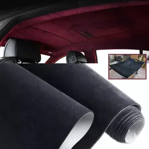 1 Roll Suede Fabric Wrap, Self-Adhesive Microfiber and Synthetic Suede Stretch Film for Car and Home Decorate