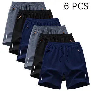 6-piece summer men's thin fabric breathable quick drying beach shorts Men's Drawstring Zipper Pocket Shorts,, Breathable Men'sBottoms for Daily Wear Shorts Pack of5 5 sense gifts for him Summer swim trunks with quick drying Plain Beige Tropica