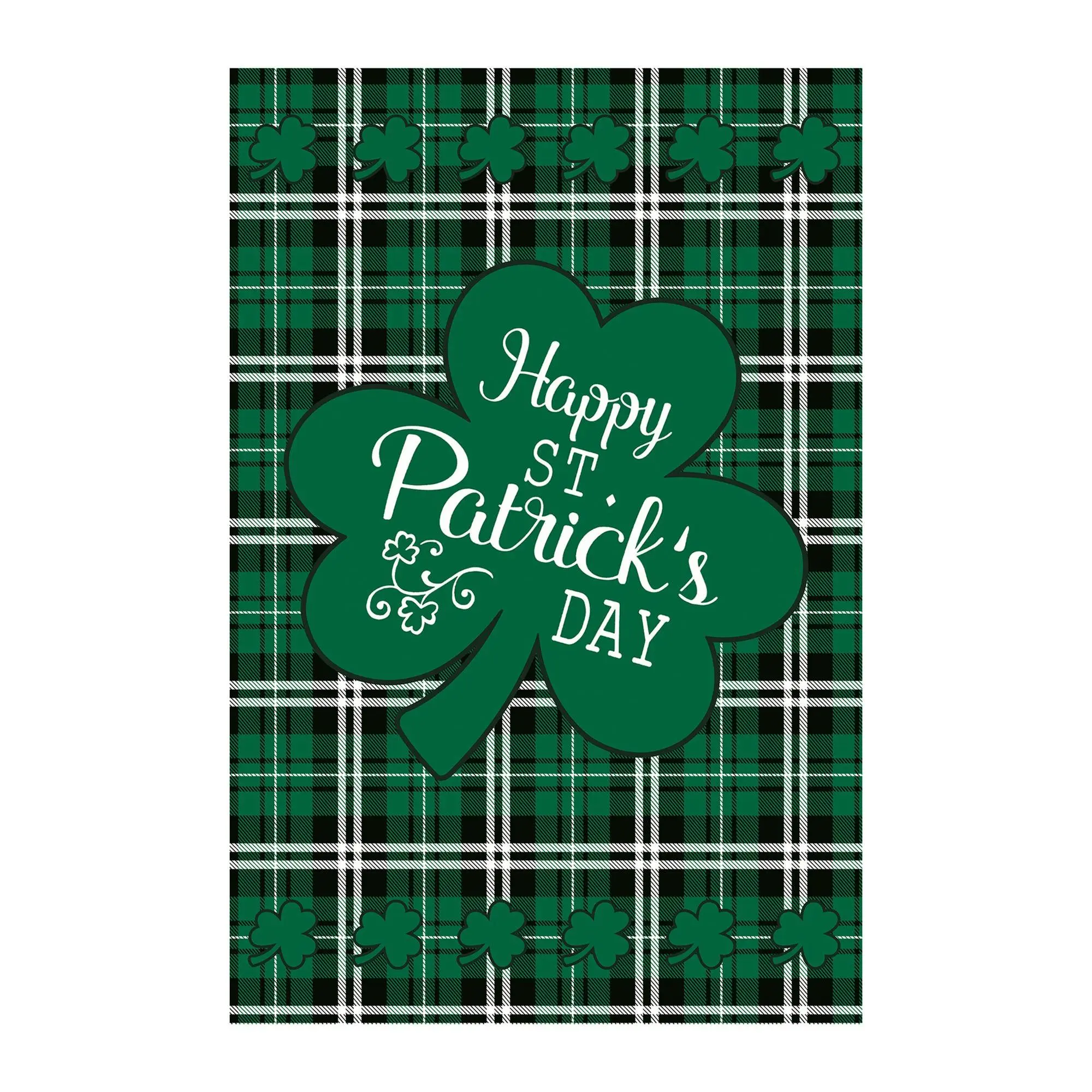 Northlight Happy St. Patrick's Day Plaid House Flag 28" x 40"