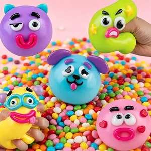 Smushers Cute Dog Squishy Toy, Removable Face Design, Flexible Soft Texture Sensory Play Toy for Daily Relaxation