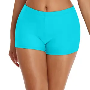 Women's Swimsuit Bottom Shorts - High Stretch Breathable Solid Color Beachwear for Poolside & Summer Outings