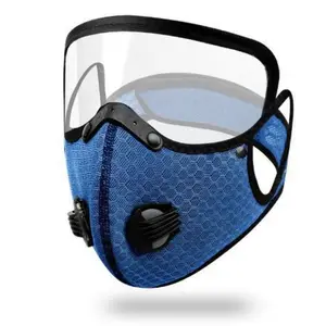 [Same-Frequency]1 piece removable face mask,4 filter elements， reusable face mask with exhalation valve, clear visibility removable eye mask, filter, dustproof, unisex, Reusable Respirator Mask