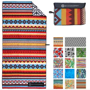ECCOSOPHY Microfiber Beach Towel - Sand Free, Quick Dry, Lightweight, Super Absorbent, Oversized 71”x35” for Travel, Pool & Camping for Adults (Cancun)
