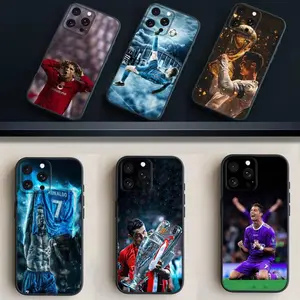 R-Ronaldo Cool C-CR7 football Phone Case For iPhone 17 16 15 14 13 12 11 Pro Max Plus Air,Soft Silicone Black Cover Smartphone Cellphone