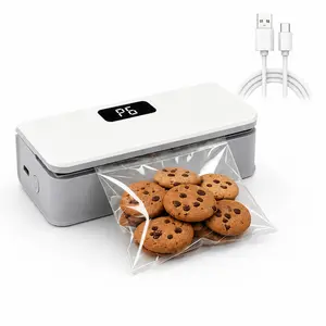 Mini Bag Sealer,6-Speed Adjustment and LED Display, Portable Mini Bag Sealer with Cutter and Magnet, No Preheating Required, 9.5cm Sealing Width, Ideal For Keeping All Kinds of Snacks Fresh