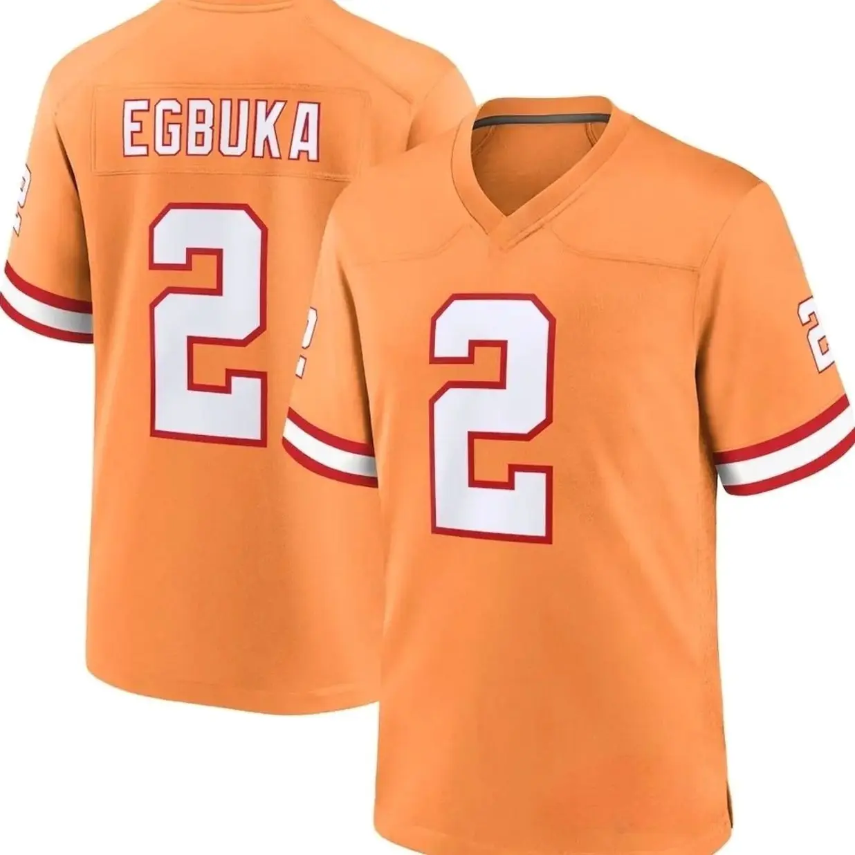 Unisex Football inspired by Tampa Egbuka 2 Alternate 2 Game Jersey - Creamsicle