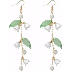 Flower Dangle Earrings for Women - Cute  Leaf  Earrings Fairy Statement  for Summer Holidays & Special Occasions