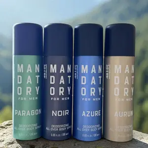 MANDATORY Body Spray 180ml - Four Scents Paragon Noir Azure Aurum - Ideal Holiday Gift - Fresh Scent - Versatile for Any Occasion Body Care Deodorizing