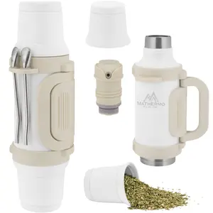 MATHERMO All-in-One Mate Thermo 34oz (1L) | Vacuum Insulated Flask with Yerba Compartment & Bombilla | Premium Stainless Steel