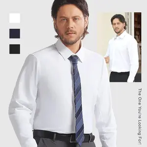 LOSWIE Men's Wrinkle-Free Dress Shirt Long Sleeve Button-Up Business Shirt with 4-Way Stretch Collar Stays Non-Iron Stain-resistant Casual Basic Fashion Menswear