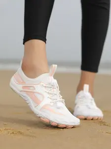 Men's Fashion Outdoor Non-Slip Water Shoes, Lightweight Convenient Carry, Geometric Pattern, Rubber Sole, Ideal for Swimming and Surfing, Athletic Shoes, Quick Drying Shoes