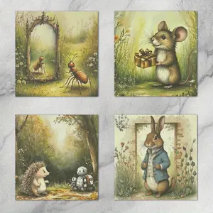 48 sheets Cute Retro Forest Adventure Theme DIY Notebook Decoration Base Material Book