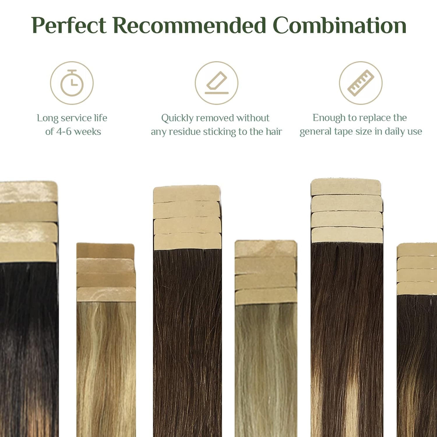 Doores Hair Extension Tape Tabs Double Sided Replacement Tape Adhesive Invisible No Residue Transparent Tapes for Hair Extensions,48 Tabs (4 x 0.8 cm/1.57 x 0.31 inch) Haircare Heatless  TikTokShopBlackFriday SpringStatements