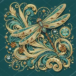 Adult 5D DIY Diamond Painting Kit, Creative Dragonfly Series, Colorful Irregular Shapes, Wall Art Decor, 30x30 Cm, Frameless, Holiday Gift