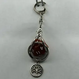 D&D D20 Keychain or Necklace with Charm - Usable Die for Convenient Access