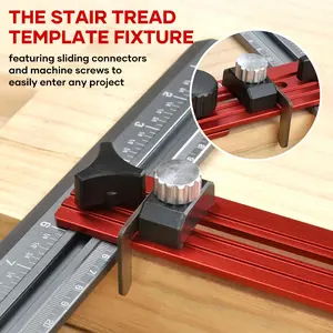 Saker New Stair Measuring Tool Red 1 Set Adjustable Calipers for Precision Stair Tread Layout & Custom Furniture Projects