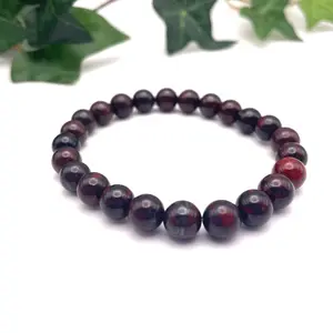 Chicken Blood Agate Crystal 8mm Stretch Bracelet