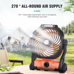 20000mAh Portable Desk Fans, [Max 48H Runtime] Outdoor Cooling Fan for Patios, Battery Operated Rechargeable Fans with LED Light, Travel Beach Camping Essential