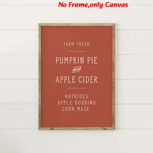 1 pc, wall art, vintage poster, rust orange farm print art, fall sign country farmhouse watercolor painting, bedroom aesthetic, living room decor, apartment decor, Halloween gift decor, unframed