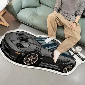 Vintage Car Carpet, Fashionable Sports Car Mat, Bedroom Bedside Gaming Room Rug, Soft Comfort Plush Foot Pad, Living Room Decor, Bedroom Rugs, Home Decor Rug, Vintage Design Rug