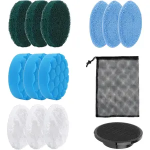 12 Pack Replaceable Electric Spin Scrubber Brush Heads Set for Cordless Power Scrubber, Suitable for Household Cleaning Kitchen Bathroom Floor Tile Car