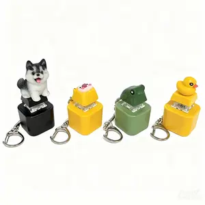 Realistic Sound Frog Croaking Keychain Durable ABS Plastic Fidget Toy with Lights for Adults Kids Party Favors Focus Relaxation