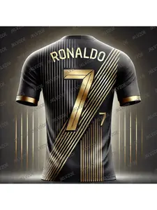 New Arrival Special Edition Ronaldos 7 Football Jersey Oversize Sports Short Sleeve Training Uniform Soccer Jersey For Kid/Adult