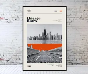 [CHICAGO FOOTBALL POSTER- SALES UPTO 50%] Chicago Bears, Soldier Field, Stadium Art Print