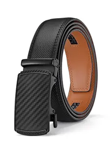 Men's Genuine Leather Belt Casual Business Fashion Alloy Automatic Buckle Waistband Pants Strap, Stylish and Durable Men's Belts