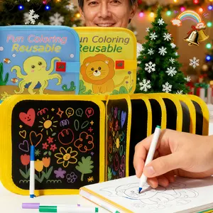 2026 Kids Erasable Drawing Set, Waterproof Magic Book with Watercolor Pens, Creative Dinosaur Bird Bear Writing Painting Kit, Boys Girls Gift