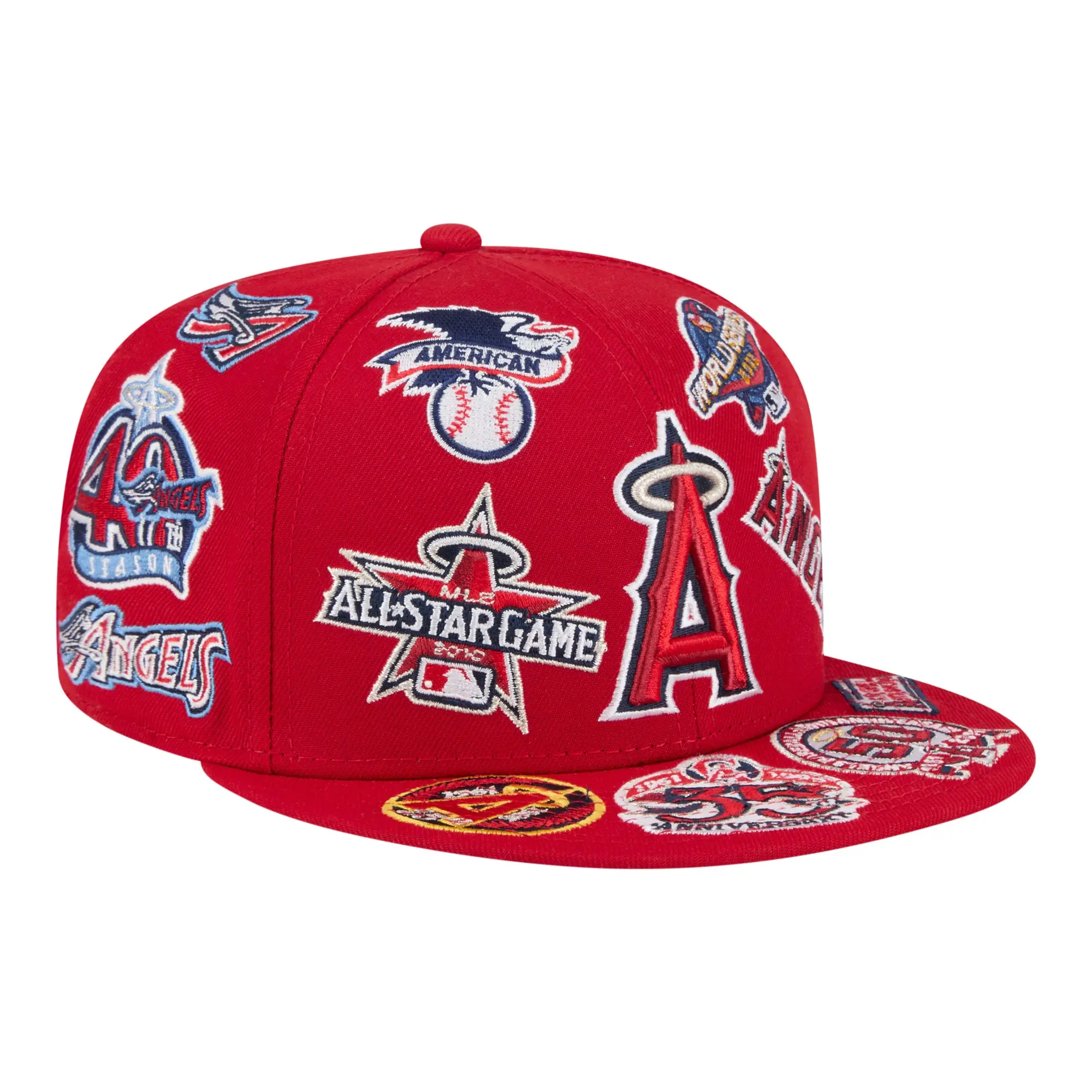 Los Angeles Angels New Era Red All Over 59FIFTY Fitted Hat