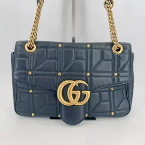 Pre-owned GUCCI Leather Crossbody Bags Marmont Studded Shoulder Bags