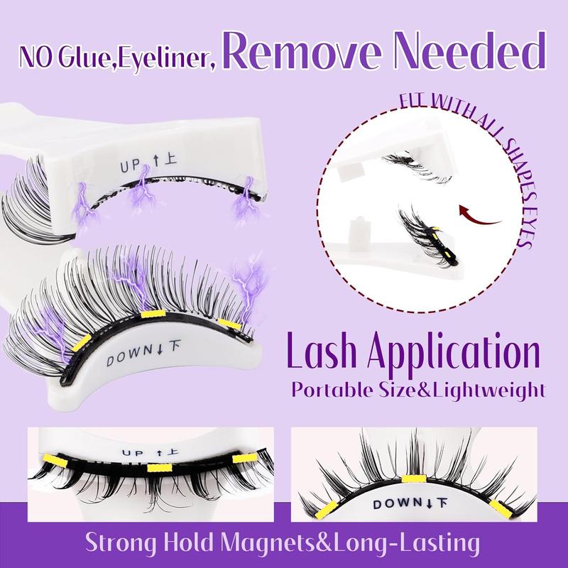 （Please confirm the product specifications）Soft Magnetic Eyelashes Natural Look Kit - No Glue Needed, Reusable False Lashes with Comfortable Fit, Easy to Wear & Remove for Home Use all-day comfort