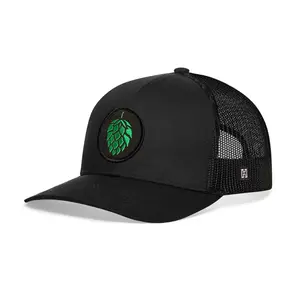 Hops Trucker Hat  |  Black Beer Snapback