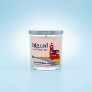 Big Red Lighthouse Holland Michigan Candle - Spiced Orange, Sea Salt, Driftwood Scent