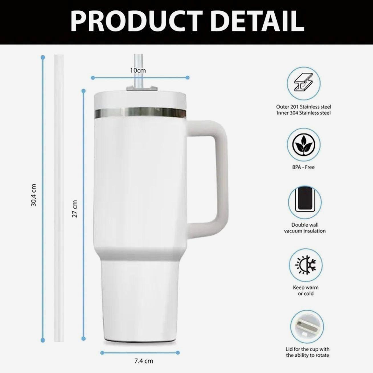 1 Piece Lyrichard 40 oz < Supernatural >   TV Series Inspired Thermos Cup - Retro Winchester Brothers Design (With Handle, Leak-Proof Double-Wall Insulation, Can Keep Drinks Hot or Cold for a Long Time, 304 Stainless Steel Travel Cup