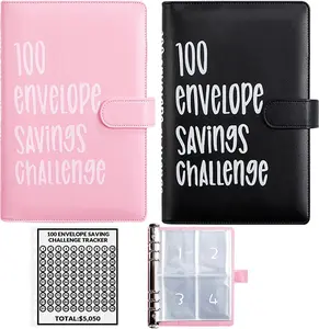 【Buy 3 Items For Free Shipping】100 Envelopes Money Saving Challenge, Savings Challenges Book with Envelopes, Flexible Saving $5050, 2600, 300, Savings Binder with 100 Pocket Pre-number & Reusable Laminated Tracker