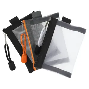 CHEIBEAR 3pcs Mini Zipper Mesh Bags, 4.33"x2.95" Nylon Small Zipper Mesh Pouch, Mini Zipper Bag for Purse, Portable Travel Mesh Zipper Bags for Coin, Credit Card, Earphone, Lipstick