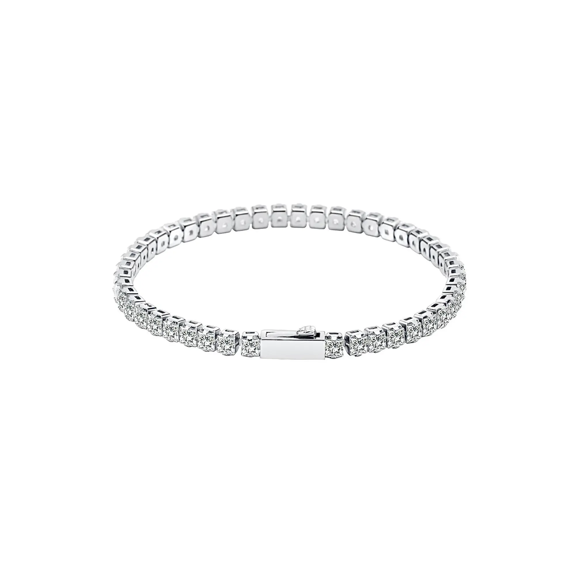 BG404W B.Tiff Princess Cut Tennis Bracelet