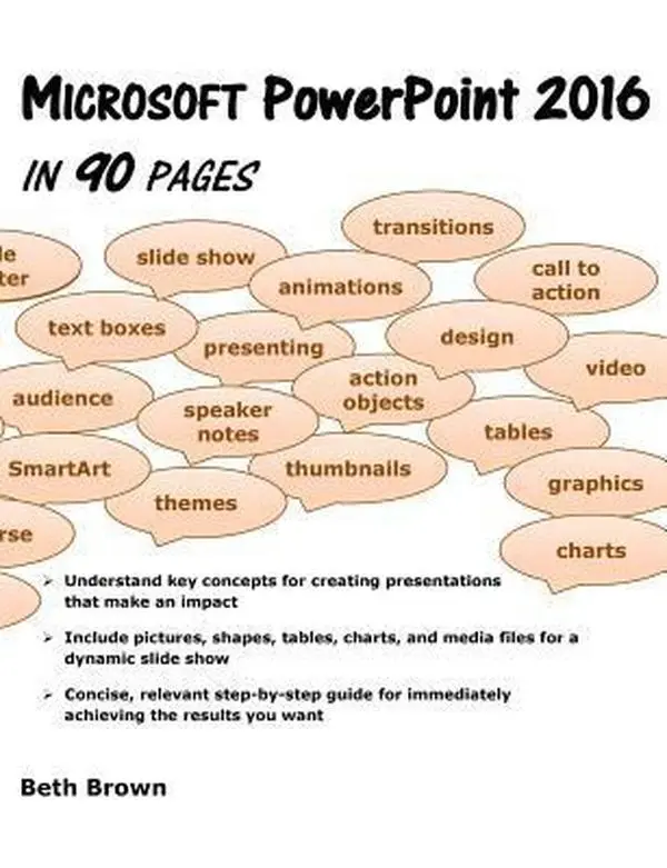 Used Microsoft PowerPoint 2016 English Tutorial Book (90 Pages) by Beth Brown (Paperback)