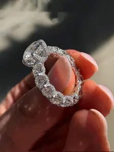 Elegant Luxury Cubic Zirconia Ring for Women Charm Wedding Engagement Ring Solitaire Engagement Rings Bridal Jewelry Christmas Valentine's Day Anniversary Gifts Marquise Engagement Ring