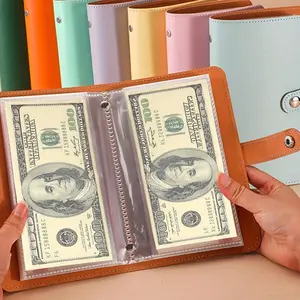 100 Envelope Budget Challenge Savings Binder – Portable PU Leather Money-Saving Organizer with 50 Double-Sided Pages, Multifunctional Cash Storage Pouch, Savings Challenge Planner for Easy Financial Goals Tracking
