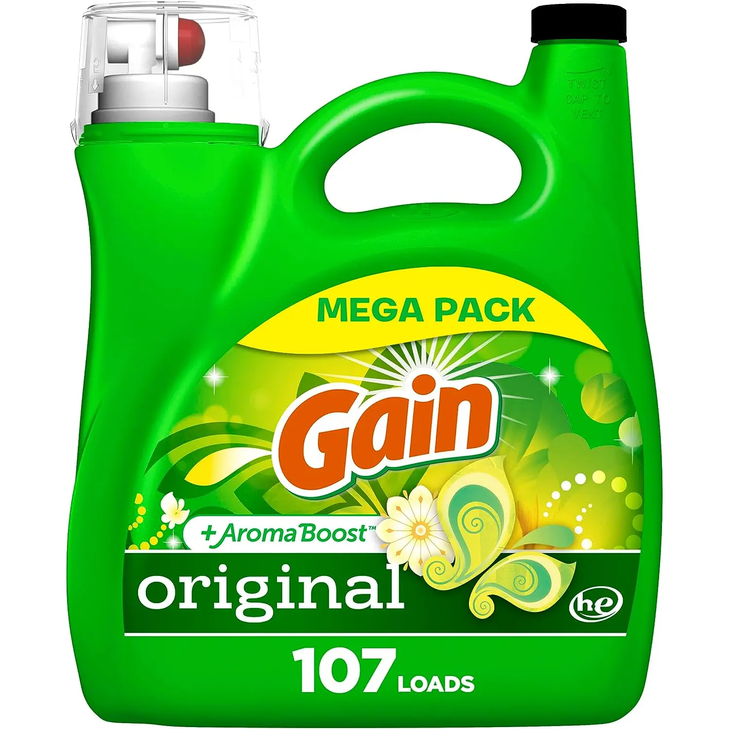Aroma Boost Laundry Detergent Liquid, Original Scent, 107 Loads, 154 Fl Oz, HE Compatible Laundry Soap with Febreze and Oxi No brand
